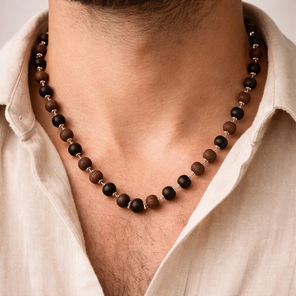Sacred Ebony Energy Mala (Silver Accent Finish)