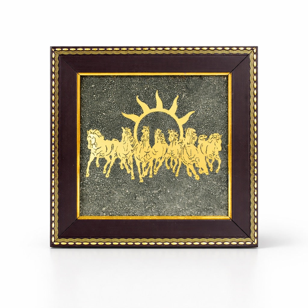 7 Running Horses on Pyrite Frame
