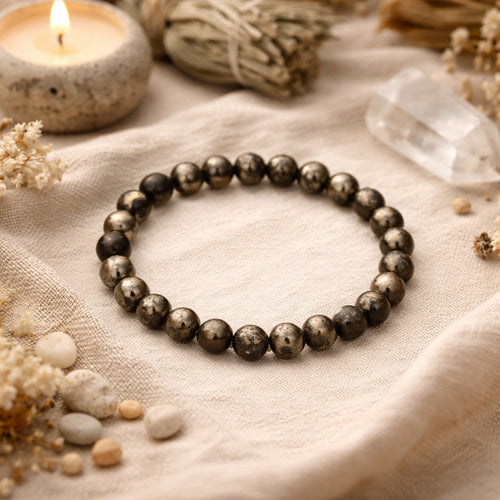 Golden Shield Pyrite Bracelet (Natural Energy Stone)