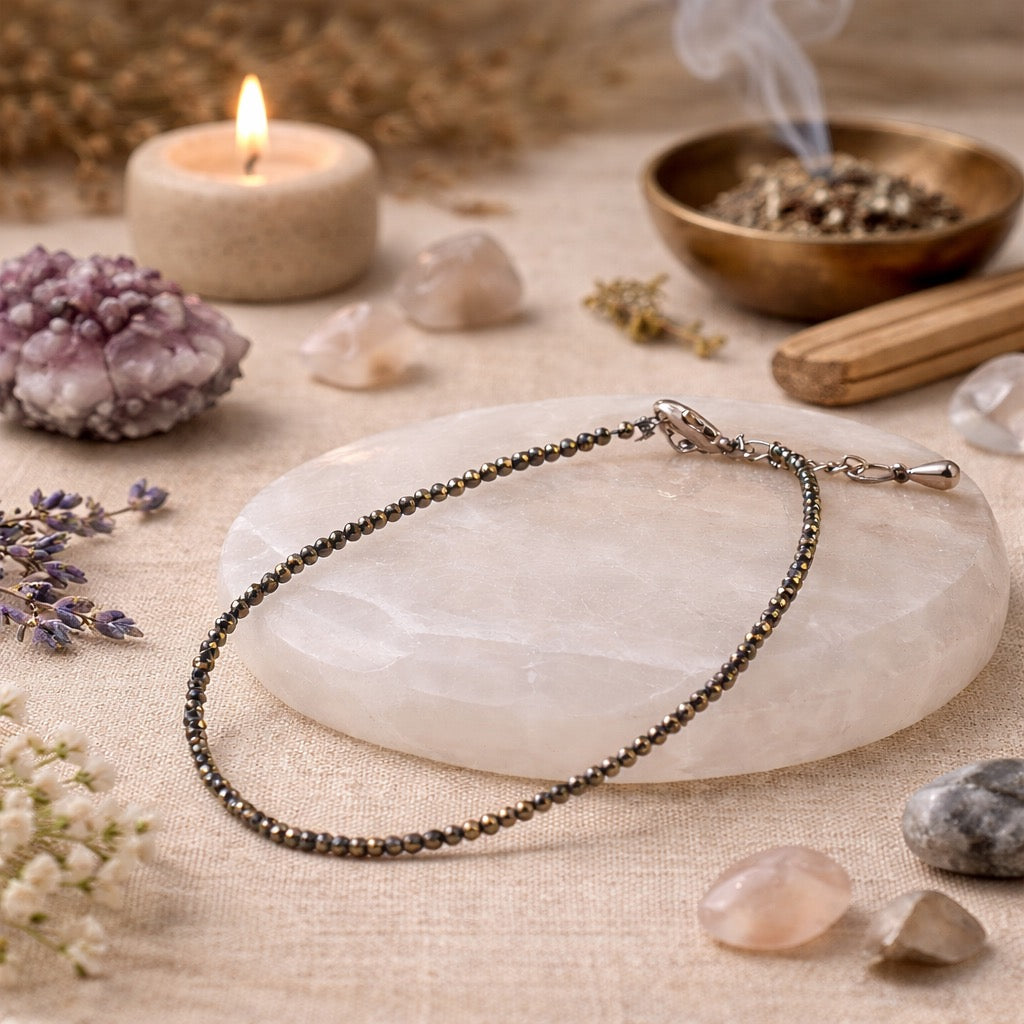 Natural Raw Pyrite Anklet